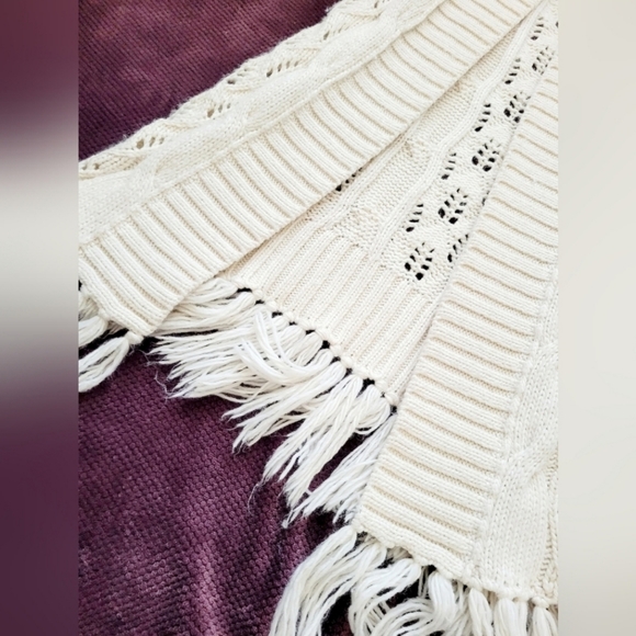 American Eagle Outfitters Women's Open Front Cardigan Wool Off-White,Medium Size - Picture 8 of 13